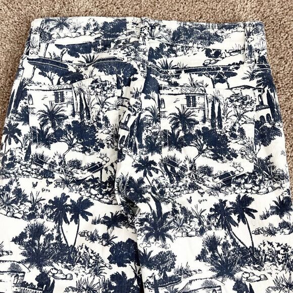 TORY Burch Ivory Frenesi Scenic Toile Tropical Straight Leg Low Rise Jeans 25 - Picture 4 of 6